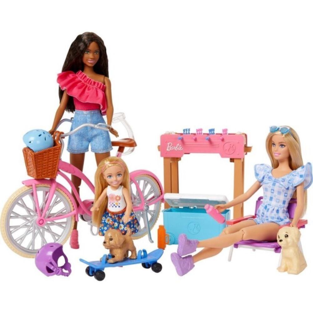 Barbie 12.7" Backyard Fun Playset Build-up Doll pink